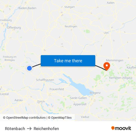 Rötenbach to Reichenhofen map