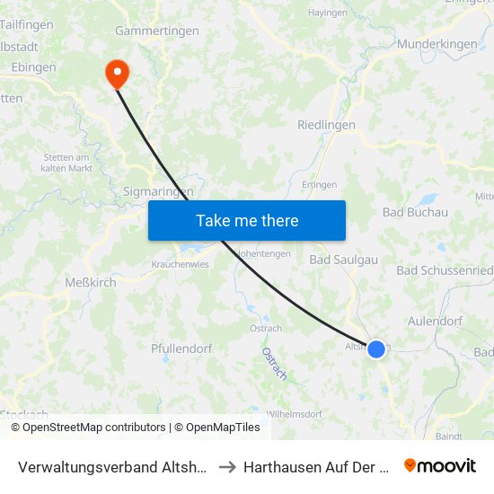 Verwaltungsverband Altshausen to Harthausen Auf Der Scher map