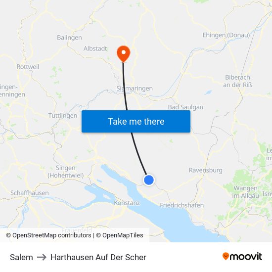 Salem to Harthausen Auf Der Scher map