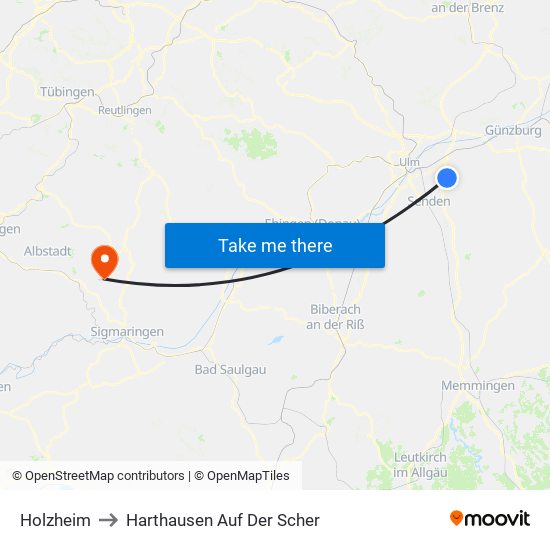 Holzheim to Harthausen Auf Der Scher map