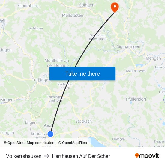 Volkertshausen to Harthausen Auf Der Scher map