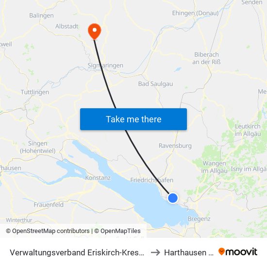 Verwaltungsverband Eriskirch-Kressbronn am Bodensee-Langenargen to Harthausen Auf Der Scher map