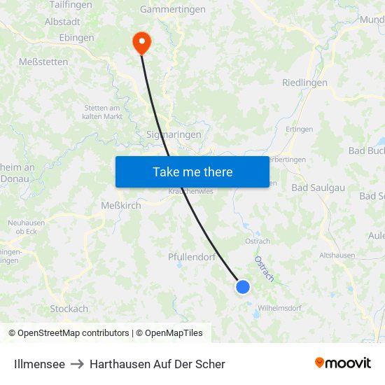 Illmensee to Harthausen Auf Der Scher map