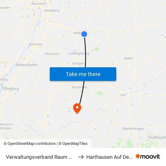 Verwaltungsverband Raum Weinsberg to Harthausen Auf Der Scher map