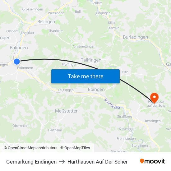 Gemarkung Endingen to Harthausen Auf Der Scher map