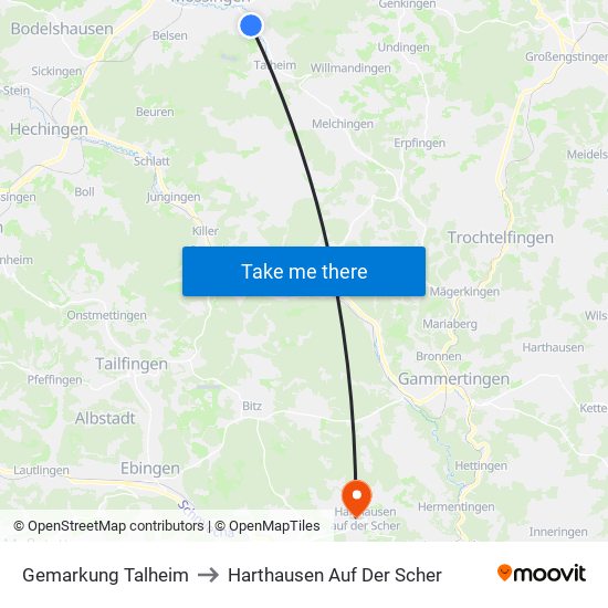 Gemarkung Talheim to Harthausen Auf Der Scher map