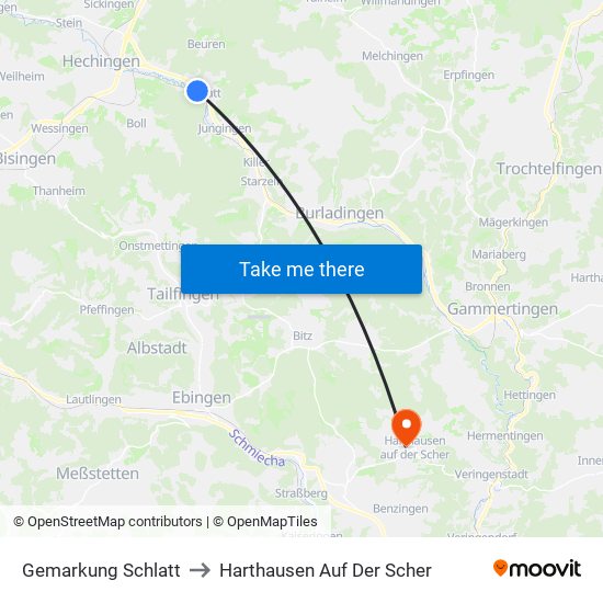 Gemarkung Schlatt to Harthausen Auf Der Scher map
