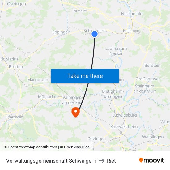 Verwaltungsgemeinschaft Schwaigern to Riet map