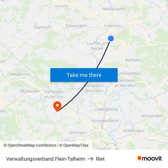 Verwaltungsverband Flein-Talheim to Riet map