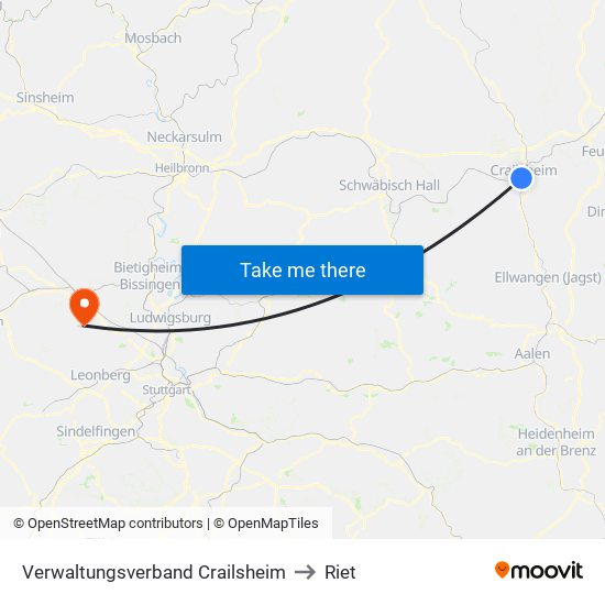 Verwaltungsverband Crailsheim to Riet map