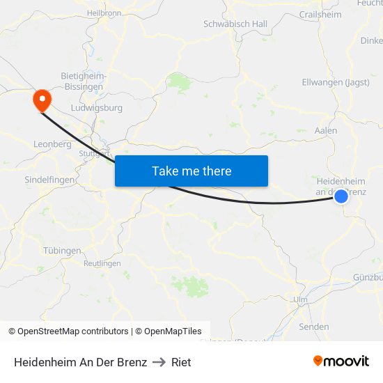 Heidenheim An Der Brenz to Riet map