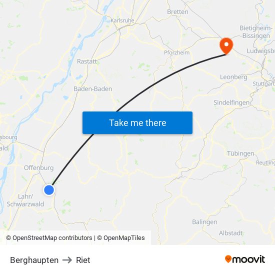 Berghaupten to Riet map