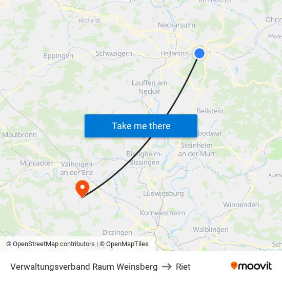 Verwaltungsverband Raum Weinsberg to Riet map