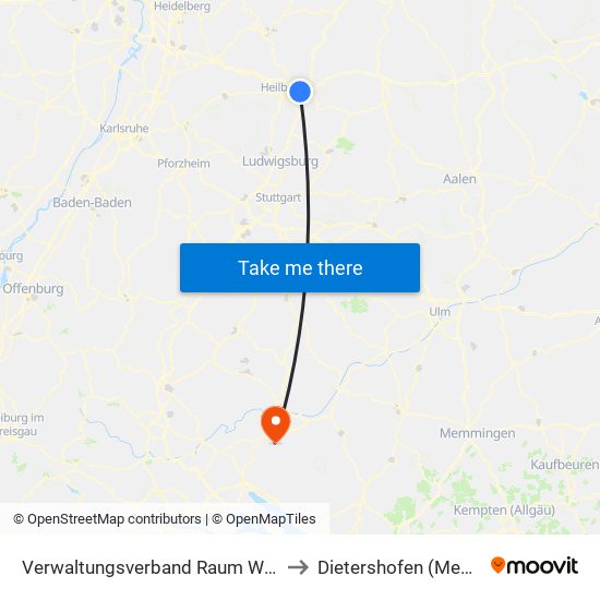 Verwaltungsverband Raum Weinsberg to Dietershofen (Meßkirch) map