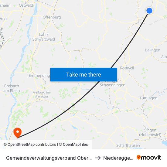 Gemeindeverwaltungsverband Oberes Gäu to Niedereggenen map