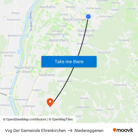 Vvg Der Gemeinde Ehrenkirchen to Niedereggenen map