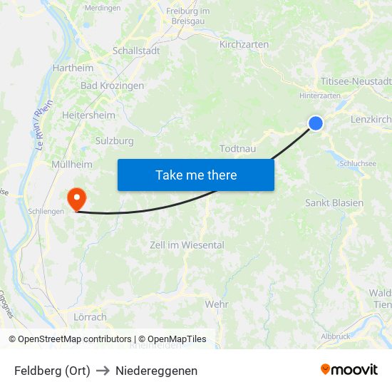 Feldberg (Ort) to Niedereggenen map