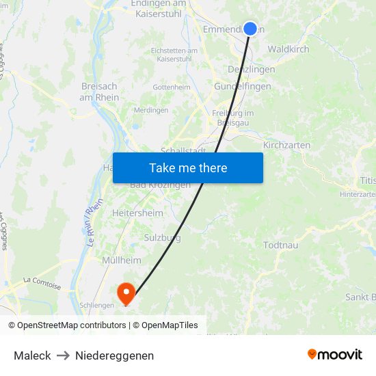 Maleck to Niedereggenen map