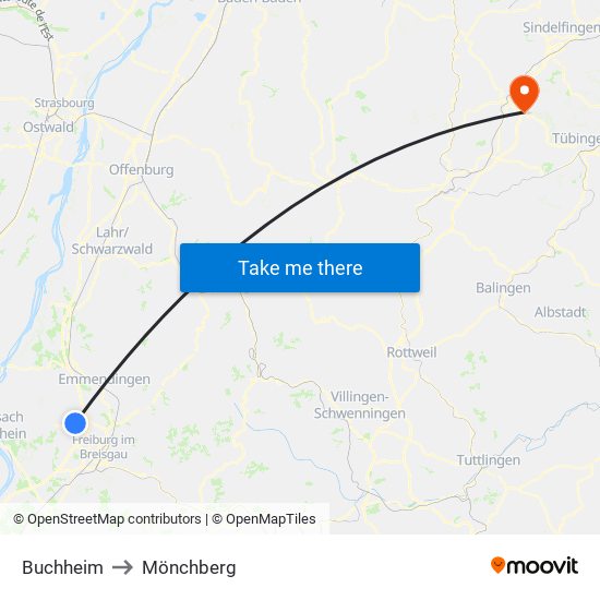 Buchheim to Mönchberg map
