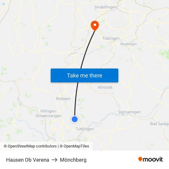 Hausen Ob Verena to Mönchberg map