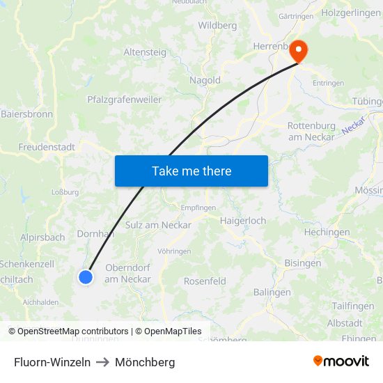 Fluorn-Winzeln to Mönchberg map