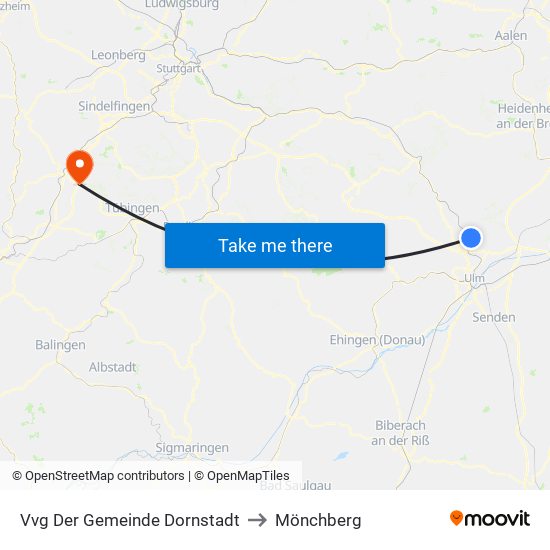 Vvg Der Gemeinde Dornstadt to Mönchberg map