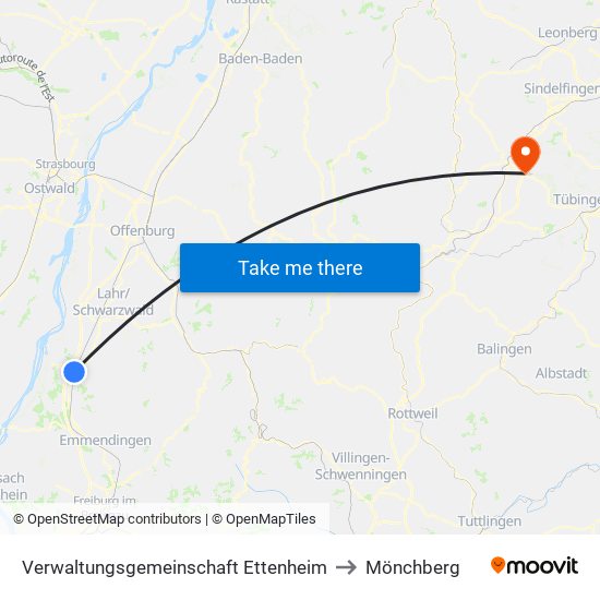 Verwaltungsgemeinschaft Ettenheim to Mönchberg map