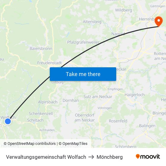Verwaltungsgemeinschaft Wolfach to Mönchberg map