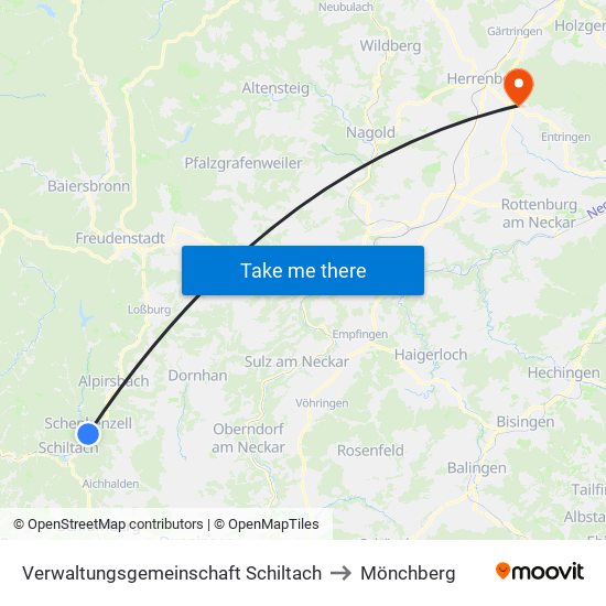 Verwaltungsgemeinschaft Schiltach to Mönchberg map