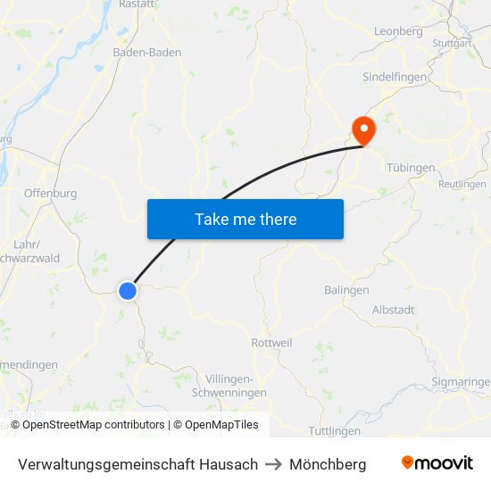 Verwaltungsgemeinschaft Hausach to Mönchberg map