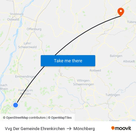 Vvg Der Gemeinde Ehrenkirchen to Mönchberg map