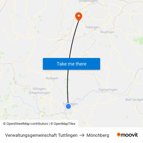 Verwaltungsgemeinschaft Tuttlingen to Mönchberg map