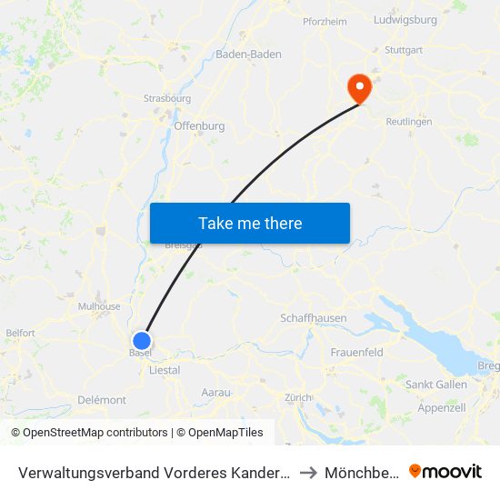 Verwaltungsverband Vorderes Kandertal to Mönchberg map