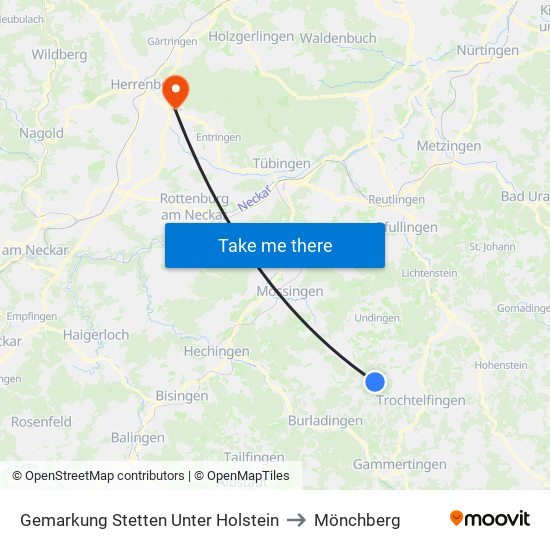 Gemarkung Stetten Unter Holstein to Mönchberg map