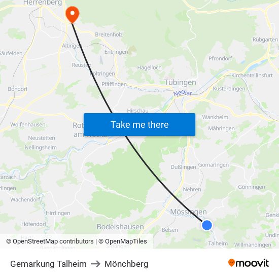 Gemarkung Talheim to Mönchberg map