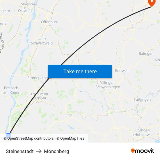 Steinenstadt to Mönchberg map