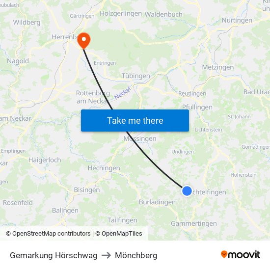 Gemarkung Hörschwag to Mönchberg map