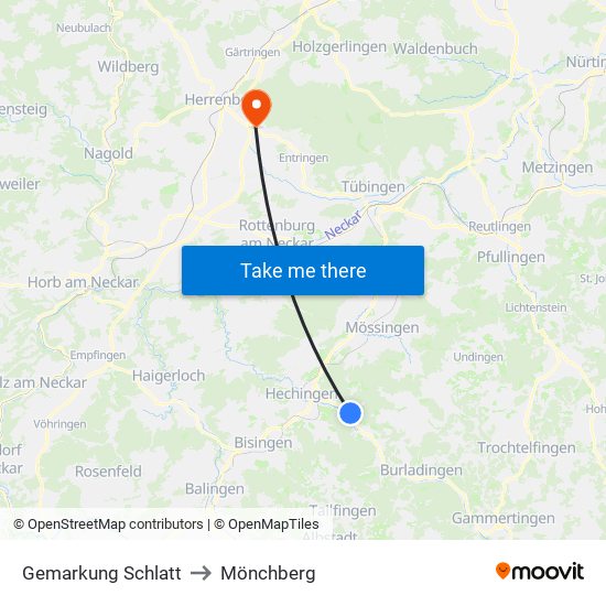 Gemarkung Schlatt to Mönchberg map