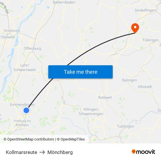 Kollmarsreute to Mönchberg map