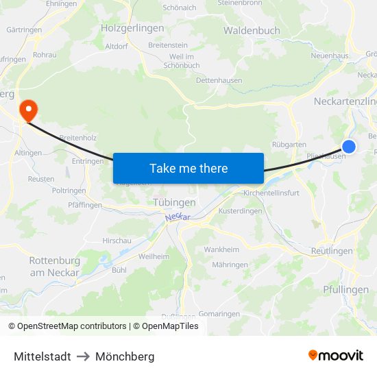 Mittelstadt to Mönchberg map