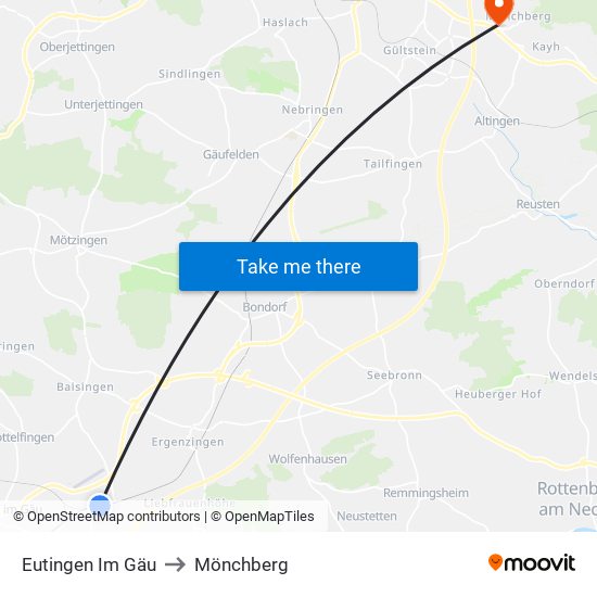 Eutingen Im Gäu to Mönchberg map