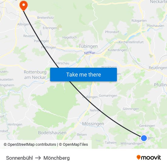 Sonnenbühl to Mönchberg map