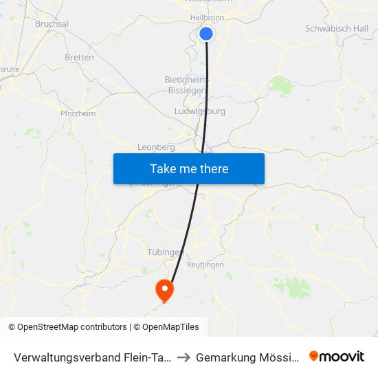 Verwaltungsverband Flein-Talheim to Gemarkung Mössingen map