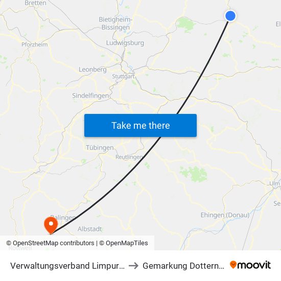 Verwaltungsverband Limpurger Land to Gemarkung Dotternhausen map