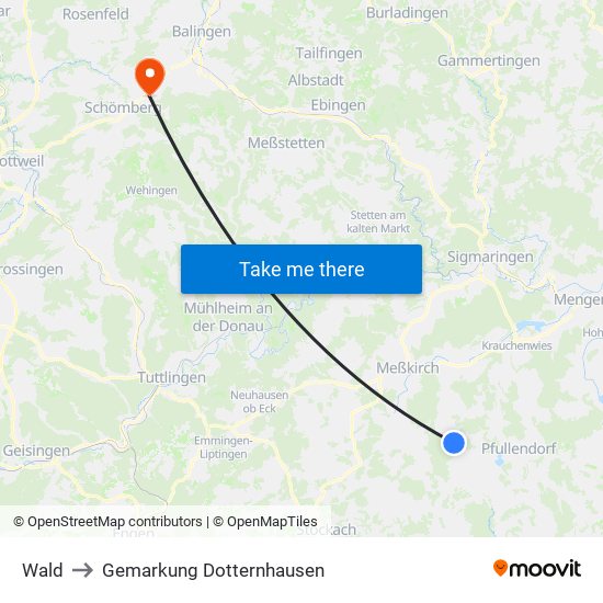 Wald to Gemarkung Dotternhausen map