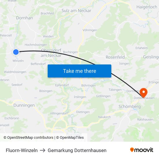 Fluorn-Winzeln to Gemarkung Dotternhausen map