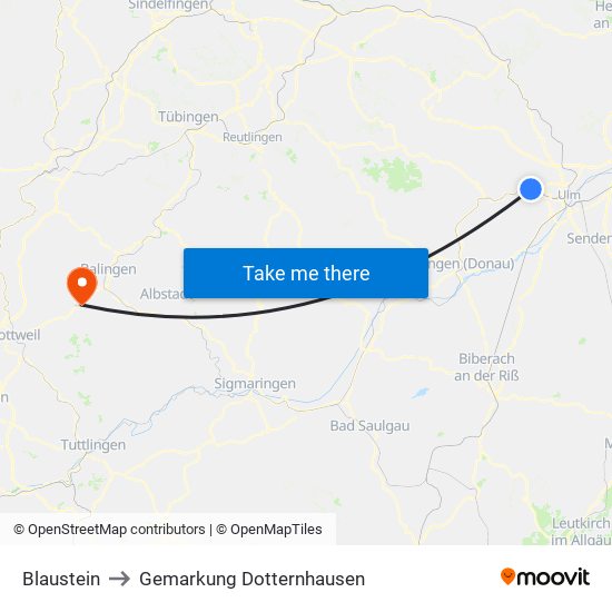 Blaustein to Gemarkung Dotternhausen map