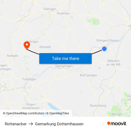 Rottenacker to Gemarkung Dotternhausen map