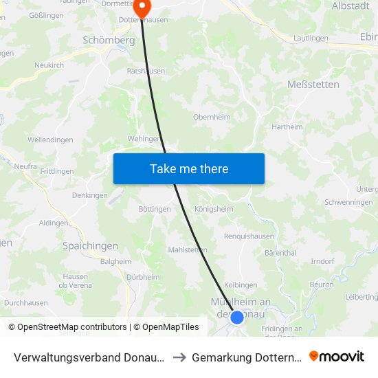 Verwaltungsverband Donau-Heuberg to Gemarkung Dotternhausen map