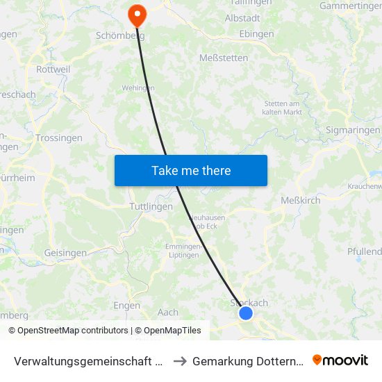 Verwaltungsgemeinschaft Stockach to Gemarkung Dotternhausen map